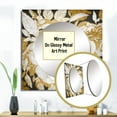 thumbnail image 3 of Designart "Exquisite White Rose Blossoming Floral Gold Glamour II" Rose Square Mirror For Wall Decor - Large White Square Mirror Printed Wall Decor - Traditional Square Living Room Mirror, 3 of 5