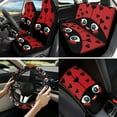 thumbnail image 2 of Yuyamidu Cute Ladybug Auto Seat Covers Set with Steering Wheel Cover Seat Belt Covers Red Car Armrest Cover Cushion Coasters Cup Holders Keychain, 13 PCS Car Accessories, 2 of 6