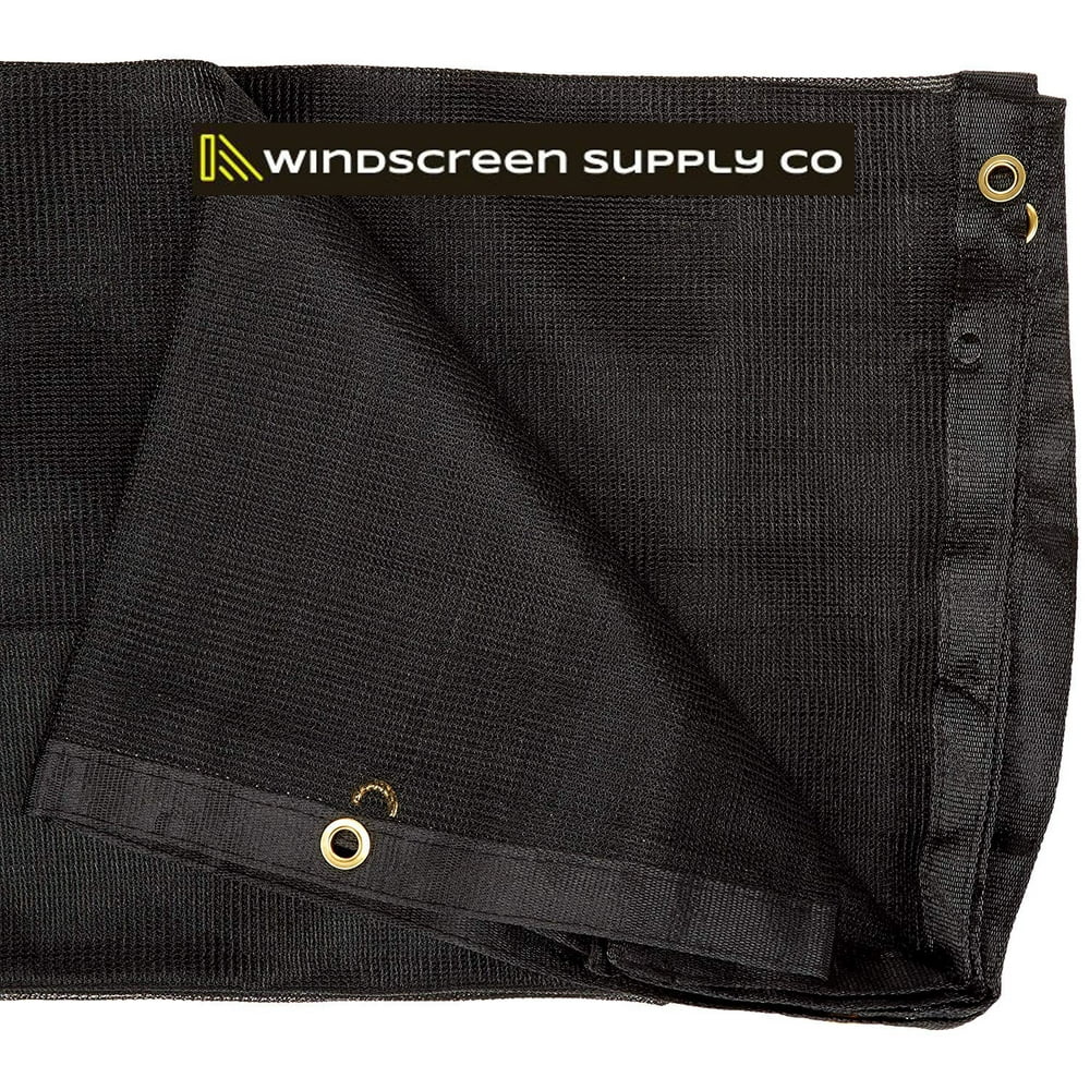 WindscreenSupplyCo Heavy Duty 8' x 10' Black Knitted Mesh Tarp with Grommets 6070 Shade
