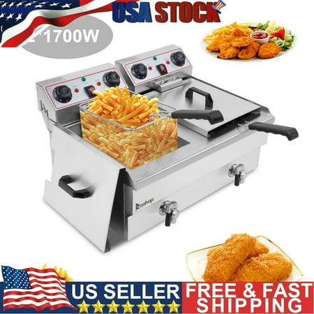 

IM Beauty Fryer Pot Deep Fryer - 3400W Electric Deep Fryers with Baskets 0.6mm Thickened Stainless Steel Countertop Oil Fryer 16L Large Capacity with Temperature Limiter