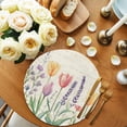 thumbnail image 2 of Spring Floral Round 13 Inch Placemats Set of 2, Summer Colorful Tulip Botanical Vintage HeatResistant Non Slip Place Mats for Dining Table, Wipeable Braided Kitchen Table Mats for Housewarming, 2 of 9