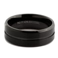 thumbnail image 4 of Metals Jewelry Men's / Women's Stainless Steel 8mm Wedding Band Center Grooved Black Plated Ring Size 8, 4 of 8
