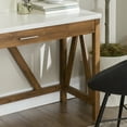 thumbnail image 5 of Walker Edison Rustic Farmhouse Computer Writing Desk with Drawer, Natural Walnut/White Marble, 5 of 11