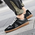 thumbnail image 4 of Men's Navy Blue Retro Leather & Suede Sneakers, 4 of 8