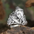 thumbnail image 3 of HIJONES Men's Stainless Steel Classic Elephant Animal Biker Ring Religious Faith Statement Chunky Band Size 7, 3 of 6
