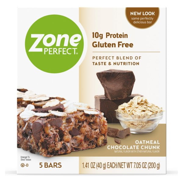 ZonePerfect Protein Bars, Oatmeal Chocolate Chunk, GlutenFree, 10g of