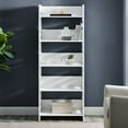 thumbnail image 2 of Manor Park Modern Mixed Material 5 Shelf Bookshelf, White, 2 of 8