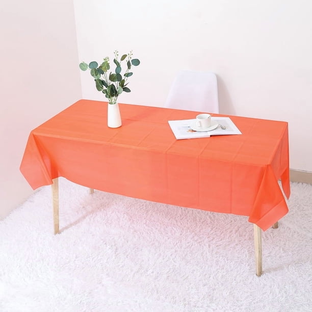Xiao Hua 10 manteles rectangulares de plástico desechables, impermeables y coloridos, para fiestas, de 135 x 275 cm, para picnic, cocina y cumpleaños (rojos).