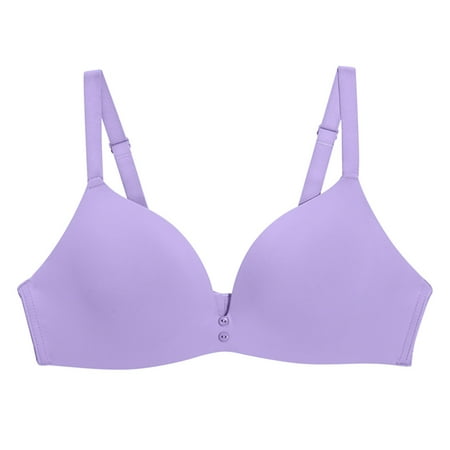 hcuribad Bras for Women  Women s New Comfortable Sexy Comfortable B/C Cup Smooth Face No Steel Ring Gathering Bra  Shapermint Bra，Push Up Bras for Women  Shapermint Bra Purple 95