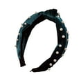 thumbnail image 1 of pitrice Serre-Tête Nœud Anneau Élégant Style Vintage Serre-Tête Perle Ajustable Accessoires pour Cheveux de Mariage Bandeaux pour Femmes Fête Tenue Quotidienne Vert Foncé, 1 of 8