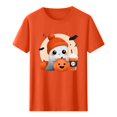 thumbnail image 7 of Yeaiivve Cute Tunic Tops for Women Halloween Cartoon Ghost Printed Graphic Tees Loose Fit Casual Holiday T-Shirts Soft Comfy Crewneck Pullover M, 7 of 7