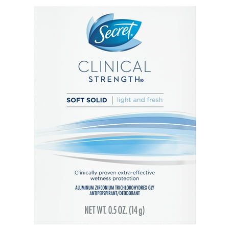 - Secret Clinical Strength Antiperspirant and Deodorant for Women Soft Solid, Light & Fresh 0.5 oz