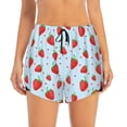 thumbnail image 2 of Balery Strawberry Pantalones cortos deportivos para mujer con forro y dos bolsillos, elásticos, para entrenamiento, gimnasio, yoga-Medium, 2 of 7