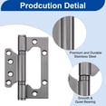 thumbnail image 4 of 6Pcs 4x3 Inch Door Hinges Non-Mortise No Noise Stainless Steel Bifold Door Hinges with Screws Brushed, Grey, 4 of 6