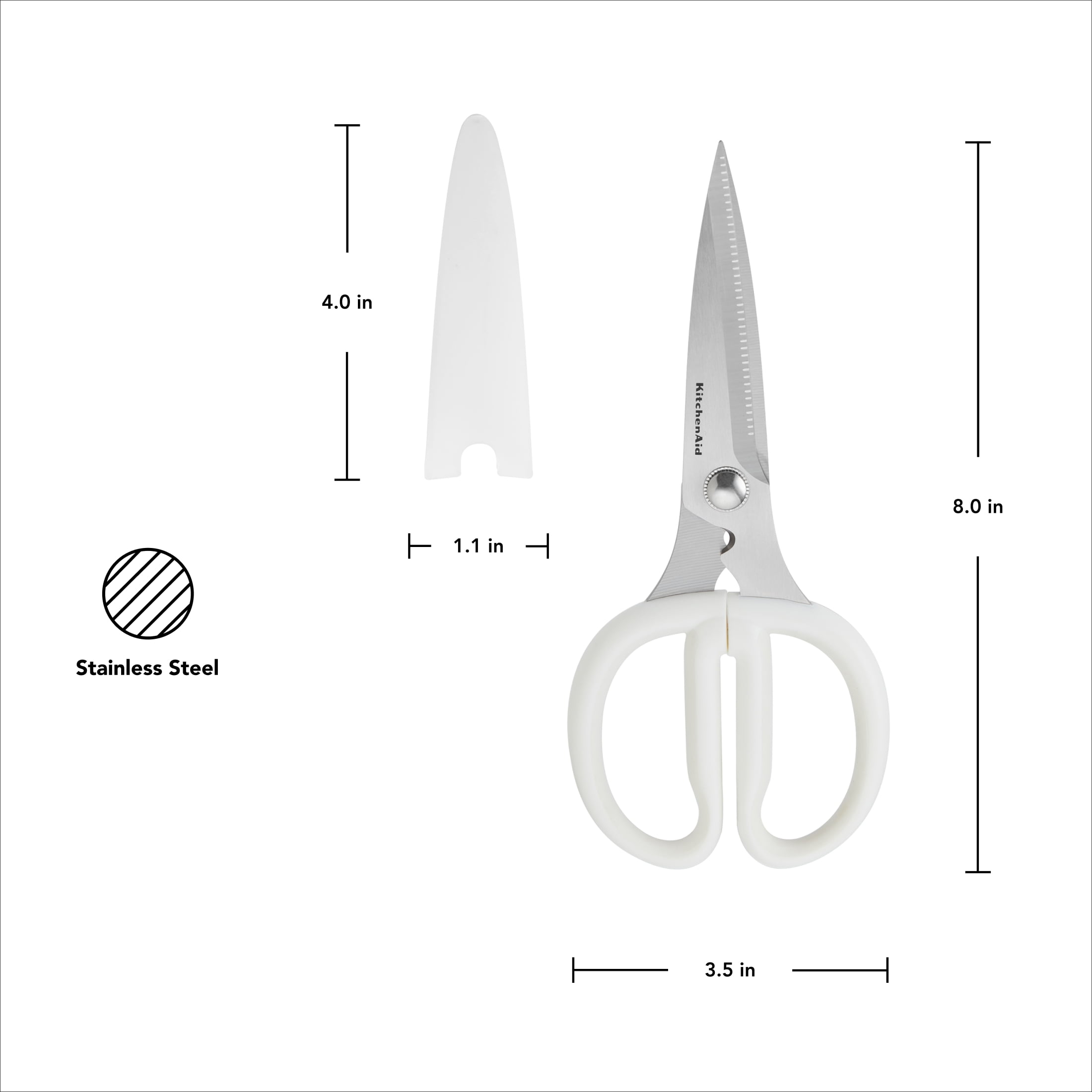 KitchenAid Japanese Steel 2-Piece Kitchen Scissors and Shears Set for Food and Herbs, Pistachio/Porcelain