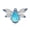 Blue, variant on Glittering Rhinestones Bees Brooch Alloy Pin Playful Design For Women Fashion Accessory