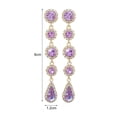 thumbnail image 4 of AYYUFE 1 Pair Women Earrings Long Sparkling Rhinestone Luxury Dangle Earrings for Prom, 4 of 8