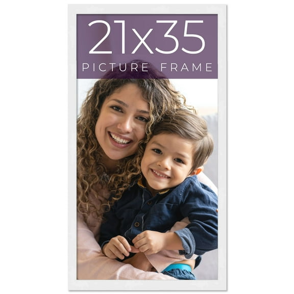 21x35 Frame White Real Wood Picture Frame Width 0.75 inches | Interior Frame Depth 0.5 inches |