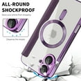thumbnail image 5 of for iPhone 16 Plus Case Compatible with Magsafe, Slim Fit Flip Protective PU Leather Wallet Case with RFID Blocking Card Slot Build-in Len Protector for iPhone 16 Plus, Purple, 5 of 8