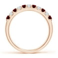 thumbnail image 2 of ANGARA Natural Shared Prong Ruby and Diamond Half Eternity Ring in 14K Rose Gold for Women (Size-2.1mm) | July Birthstone, Birthday, Anniversary, Jewelry Gift for Women | Natural Ruby Ring, 2 of 10