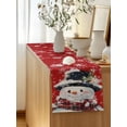 thumbnail image 5 of Table Runner 60 Inches Long for Kitchen Dining, Christmas Dresser Scarf Farmhouse, Dining Table Decorations for Wedding/Parties, Red Snowman Pine Cones Xmas Winter Snowflake 13 x 60 In, 5 of 9