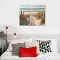 thumbnail image 5 of Orinice Framed Beach Road Wall Art: Modern Coastal Sea Level Painting Wood Decor Rustic Blue Ocean Artwork Calming Seascape Nature Picture Contemporary Sandy Seaside   20x16in, 5 of 6