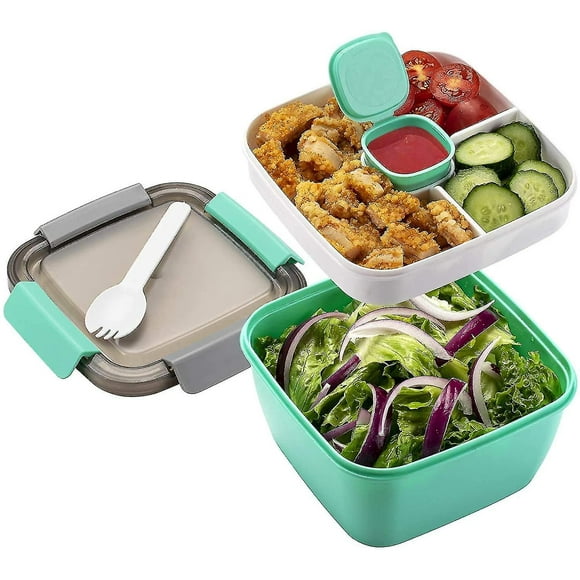 Sykyv Lunch Box Leak-proof Bento Box Salad Container With Dressing Container