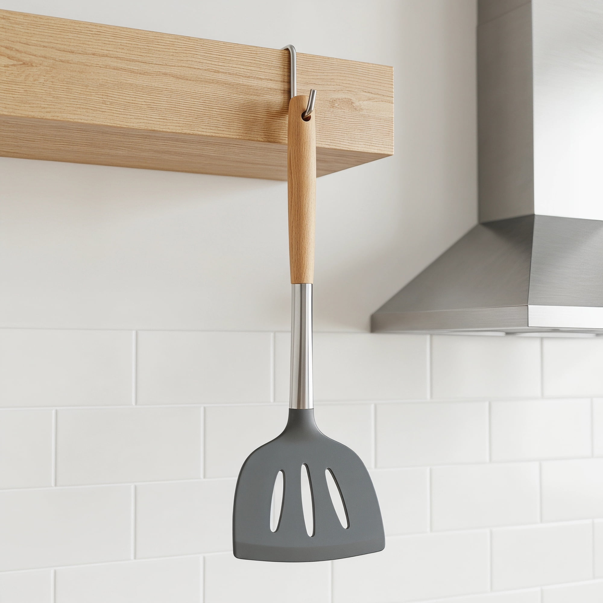 Unique Bargains Kitchen Utensil, Heat-Resistant Spatula for Flipping Gray 14x4.7 in