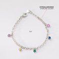 thumbnail image 4 of 925 Sterling Silver Multicolored Adjustable Bracelet for Young Girls 5.5", 4 of 5