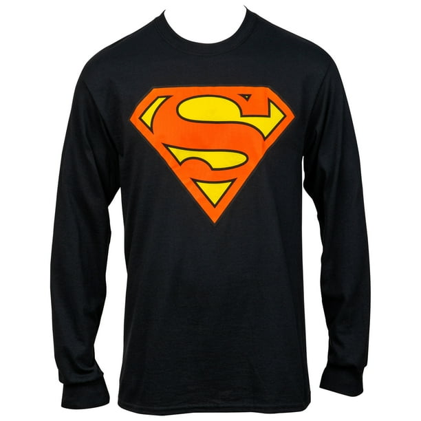 Superman - Superman Symbol Black Long Sleeve T-Shirt-Medium - Walmart ...