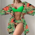 thumbnail image 2 of WREESH Womens Push Up Bikini Sets Fashionista Lady Containing Chest Pad Print Bikini Set Two Piece Swimsuit Beach Bathing Suit Green, 2 of 6