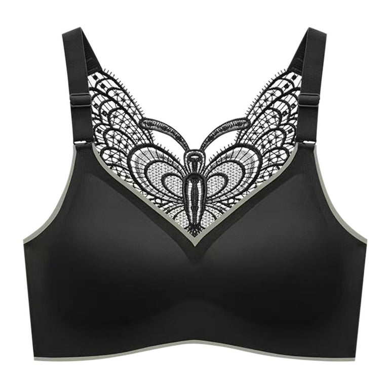 MRULIC sports bras for women Womens Large Size Butterfly Beauty