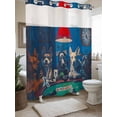 thumbnail image 3 of Funny Dog No Hook Shower Curtain and Liner Set Dogs Playing Poker Playing Cards Retro Shower Curtains with Snap-in Liner & See Through Top Window Hotel Style for Bathroom Decor 72x78 Inch, 3 of 8