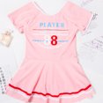 thumbnail image 4 of Traje de baño de una pieza con falda rosa para niñas de 5 a 8 años, traje de baño con diseño de body, 4 of 6