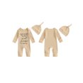 thumbnail image 2 of Cjfdfy Baby Boy Girl Newborn Hospital Going Home Outfit Hand Picked for Earth By My Great Grandma Grandpa Letters Romper Long Sleeve Ribbed Jumpsuit Hat Spring Fall Winter Clothes, 2 of 9