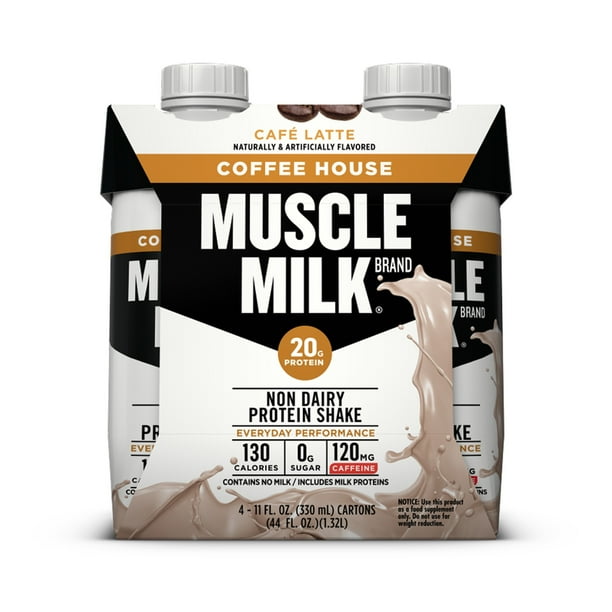 Muscle Milk Coffee House, Café Latte Non Dairy Protein Shake, 11 oz