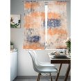 thumbnail image 5 of Orange Blue Sheer Curtains 63 Inch Length 2 Panels Set, Semi Transparent Voile Rod Pocket Curtains for Living Dining Room Bedroom Drapes Minimalist Smear Abstract Art Painting, 5 of 6