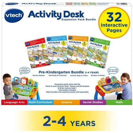 VTech Activity Desk 4-in-1 Pre-Kindergarten Expansion Pack Bundle for Age 2-4 