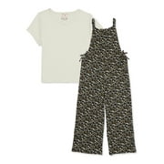 Belle du Jour Girls Cropped Jumpsuit and T-Shirt Set, 2-Piece, Sizes S-XL