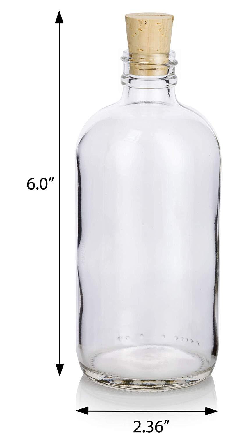 Download Juvitus Clear Glass Boston Round Cork Bottle With Natural Stopper 8 Oz 250 Ml Walmart Com Walmart Com
