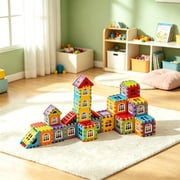 Funjoypals 6 IN 1 DIY Interlocking Block Building Sets for Kids, Educational STEM Construction Toys for Toddlers Boys Girls Ages 3+