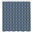 thumbnail image 3 of Ambesonne Hippie Shower Curtain, Abstract Leaf Form Spots, 69"Wx75"L, Dark Blue Yellow White, 3 of 3