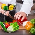 thumbnail image 5 of Auledio Houseware 2 Tier Fruit Basket Bowl with Banana Tree Hanger for Kitchen, Black, 5 of 8