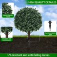 thumbnail image 3 of Artificial Rose Topiary Ball Trees with Ground Spike, 2 Pack 16 Inches Artificial Shrubs, Fake Evergreen Artificial Plant Brush for Indoor Outdoor Front Porch Garden, 3 of 14