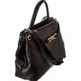 thumbnail image 3 of Isabella Rossetti Waverly Ostrich-Embossed Leather Handbag, Black, 3 of 4