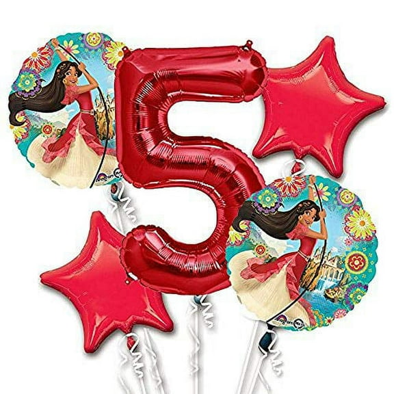 Elena Balloon Bouquet 6th Birthday 5 pcs - Party Supplies