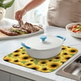 thumbnail image 2 of Bright Floral Dish Drying Pad with Sunflowers Microfiber Kitchen Mat Absorbent Foldable Rack Drainer 16x18 Inch, 2 of 7
