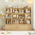 thumbnail image 4 of Homfa 10 Cubes Kids Toy Storage Organizer, 4 Drawers Kids Bookcase and Bookshelf with Doors & Adjustable Shelves for Playroom Kids Room, Natural Color, 4 of 8