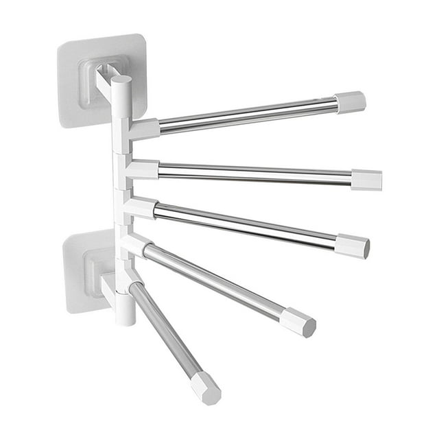 Leodye 1PCS Punch-Free Rotating Towel Rack 360° Rotatable Home Bathroom/Kitchen Wall-Mounted Storage Organizer -10.23*6.49IN