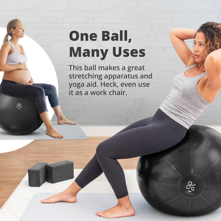 Greater Goods Yoga Ball, 75cm, Black, Anti-Burst, Exercise